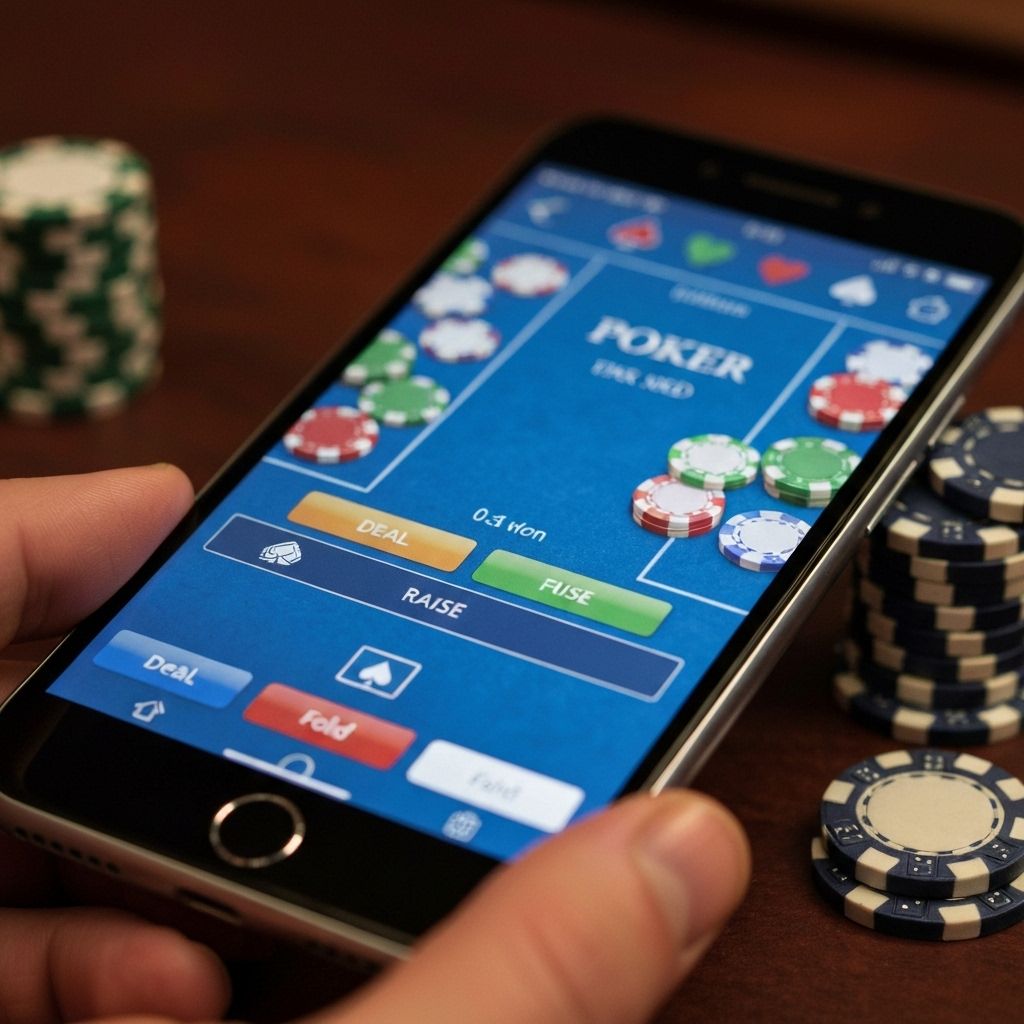 Mobilne kasyno z smartfonem i żetonami